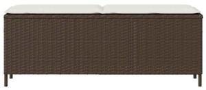 Ławka ogrodowa z poduszką brązowa 110x30x40,5 cm polirattan