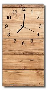 Zegar Szklany Pionowy Panele drewniane beżowy