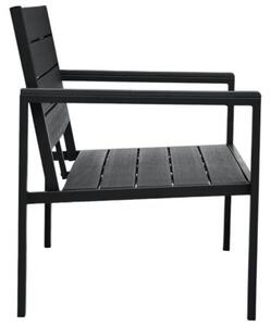 Ławka ogrodowa, 120 cm, czarna, hdpe o wyglądzie drewna