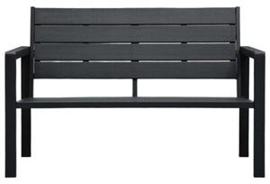 Ławka ogrodowa, 120 cm, czarna, hdpe o wyglądzie drewna