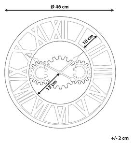 Zegar ścienny wiszący Ø 46 cm w stylu industrialnym srebrno-złoty Seon Beliani