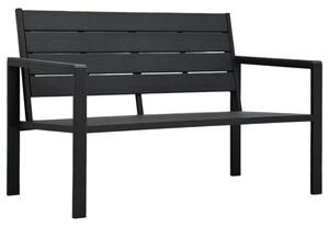 Ławka ogrodowa, 120 cm, czarna, hdpe o wyglądzie drewna