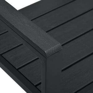 Ławka ogrodowa, 120 cm, czarna, hdpe o wyglądzie drewna