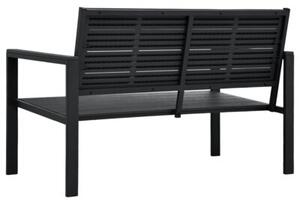 Ławka ogrodowa, 120 cm, czarna, hdpe o wyglądzie drewna