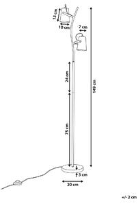 Minimalistyczna lampa podłogowa stojąca metalowa 149 cm regulowane 2 klosze Flint Beliani