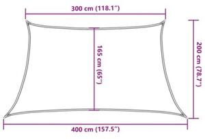 Żagiel przeciwsłoneczny, 160 g/m², czarny, 3/4x2 m, hdpe