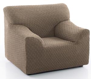 Forbyt, Pokrowiec multyelastyczny, wzór MARTIN, beżowy fotel 70 - 110 cm