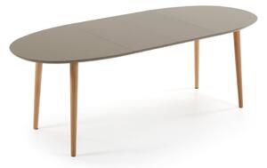 Szary owalny stół rozkładany do jadalni Kave Home Oakland, 140 x 90 cm
