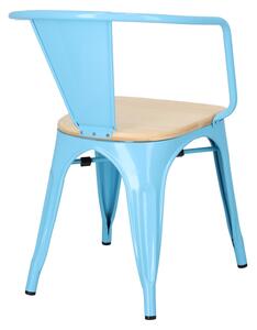 Krzesło Paris Arms Wood niebieskie sosna naturalna