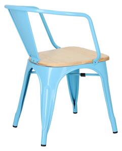 Krzesło Paris Arms Wood niebieskie sosna naturalna
