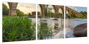 Obraz - Most kolejowy w Richmond (z zegarem) (90x30 cm)