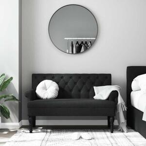 Ławka z oparciem czarna 120x62x75,5 cm tkanina
