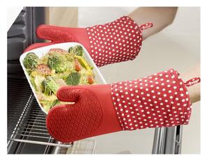 Zestaw 2 czerwonych rękawic kuchennych z silikonu Wenko Oven