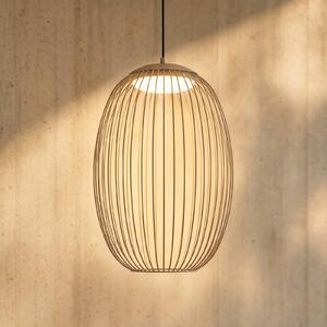 Lampa wisząca zewnętrzna LED Lucande Richi, beżowa, 40 cm, ściemniana Richi Lucande, możliwość ściemniania, kremowy / amber, metal, nowoczesny