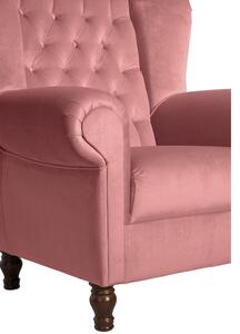 Różowy aksamitny fotel Max Winzer Vary Velvet