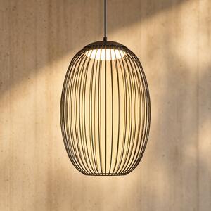 Lampa wisząca zewnętrzna LED Lucande Richi, czarna, 40 cm, ściemniana Richi Lucande, możliwość ściemniania, czarny, metal, nowoczesny