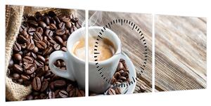 Obraz - Espresso (z zegarem) (90x30 cm)