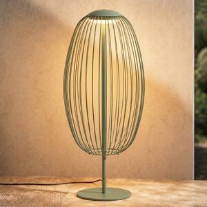 Lampa stojąca zewnętrzna LED Lucande Richi, zielona, wysokość 90 cm, IP44 Richi, zielony, metal, nowoczesny
