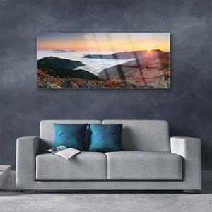 Obraz Szklany Góry Chmury Słońce Krajobraz