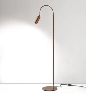 Cremasco Lampa stojąca 7539, drewno oksydowane, mosiądz, GU10 7539, ciemne drewno, salon / jadalnia, mosiądz, nowoczesny