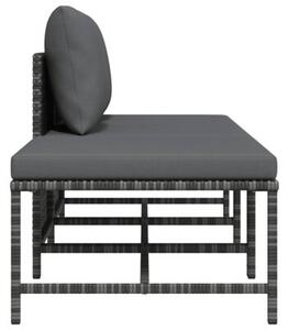 Sofa 3-częściowa do ogrodu, z poduszkami, szara, polirattanowa