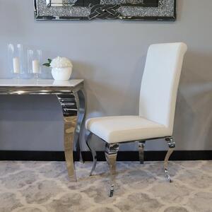 Krzesło glamour Premier White - krzesło tapicerowane białe
