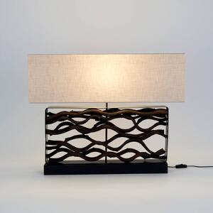 Holländer Lampa stołowa TREMITI NERO, czarny, salon / jadalnia, drewno