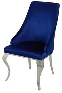 Krzesło glamour William Navy Blue - krzesło tapicerowane granatowe