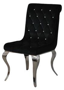 Krzesło glamour Hamilton Black - krzesło czarne pikowane kryształkami