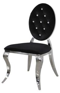 Krzesło Ludwik II glamour Black - nowoczesne krzesła pikowane kryształkami