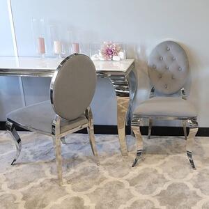 Krzesło Ludwik II glamour Dark Grey - nowoczesne krzesła pikowane guzikami