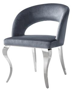 Krzesło glamour Anatole Dark Grey - krzesło tapicerowane szare