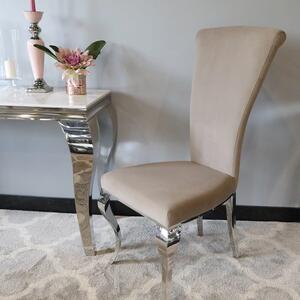 Krzesło glamour Ottavio Dark Beige - krzesło tapicerowane beżowe
