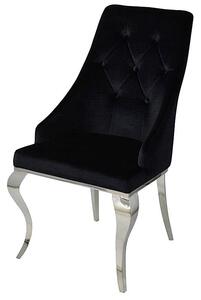 Krzesło glamour William II Black - krzesło czarne pikowane guzikami