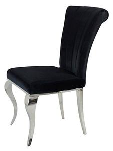 Krzesło glamour Livio Black - krzesło tapicerowane czarne