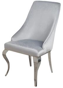Krzesło glamour William Silver - krzesło tapicerowane szare