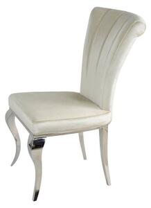 Krzesło glamour Livio Milk - krzesło tapicerowane mleczne