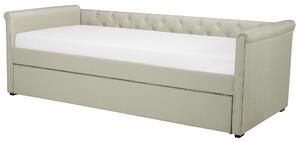 Rama łóżka wysuwanego z tkaniny beżowe nowoczesne 90 x 200 cm Libourne Beliani