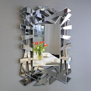 Srebrne lustro glamour prostokątne 80x120 cm M-0504