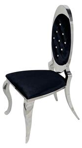 Krzesło glamour Victoria II Black - nowoczesne krzesło pikowane kryształkami