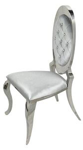 Krzesło glamour Victoria II Silver - nowoczesne krzesło pikowane kryształkami