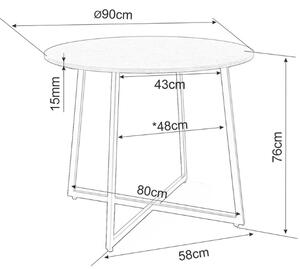 PROMOCJA Okrągły stół jadalniany LUNA 90 cm, rustykalny brąz II. jakość