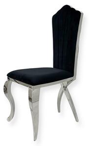 Krzesło glamour Lorenzo Black - krzesło tapicerowane czarne