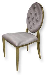 Krzesło Ludwik Gold glamour Pink - złote krzesła pikowane kryształkami
