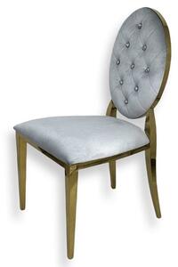 Krzesło Ludwik Gold glamour Silver - złote krzesła pikowane kryształkami