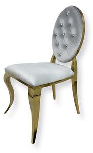 Krzesło Ludwik II Gold glamour Silver - złote krzesła pikowane kryształkami