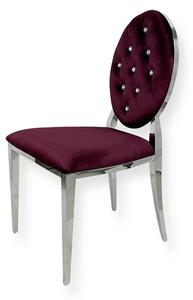 Krzesło Ludwik glamour Bordo - nowoczesne krzesła pikowane kryształkami