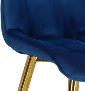 Krzesło Plaid granatowe/ złote nogi glamour