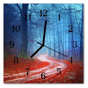 Zegar szklany kwadratowy Ścieżka w lesie