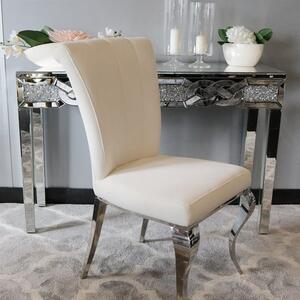 Krzesło glamour Livio White - krzesło tapicerowane białe